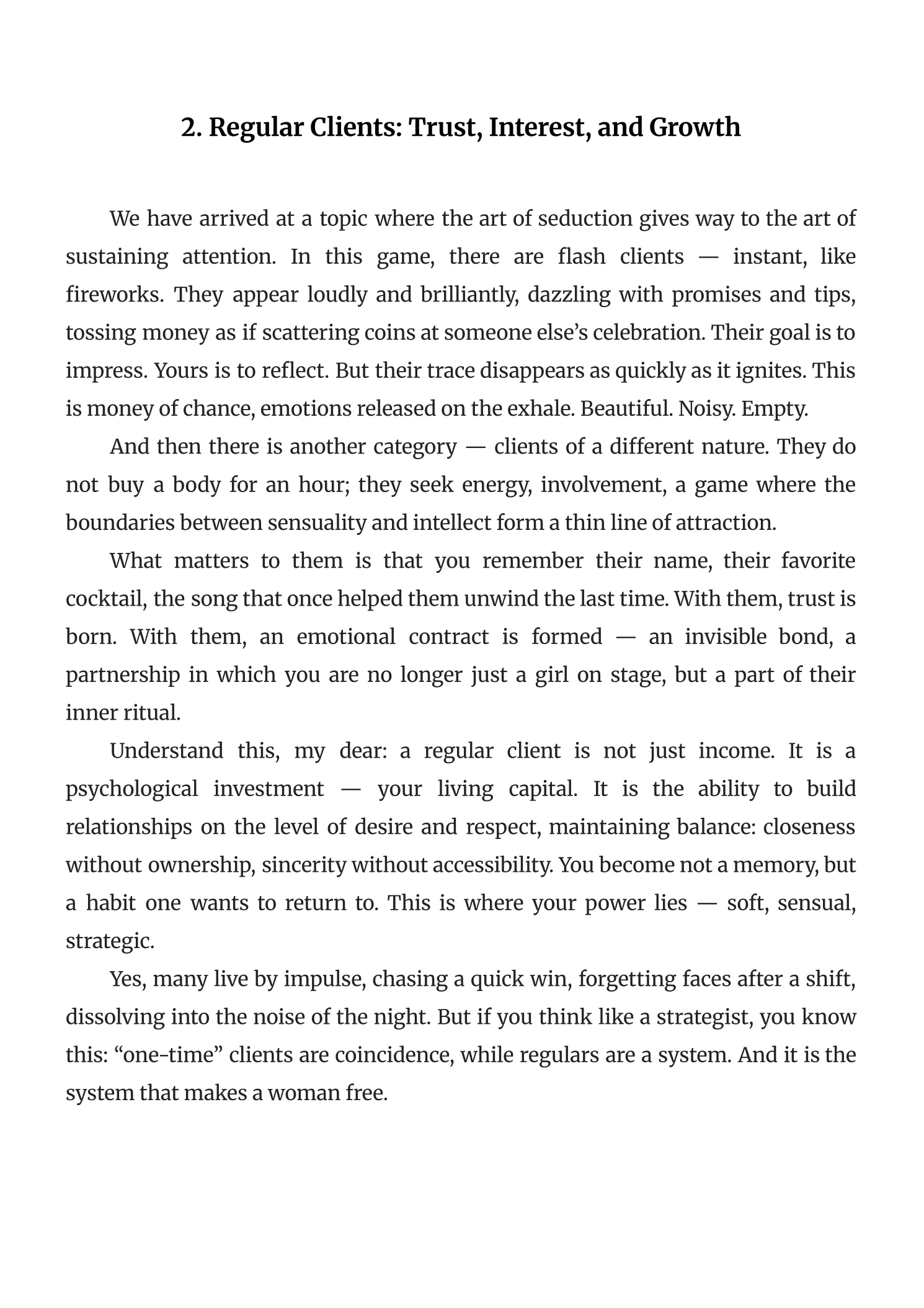 Book preview: Regular Clients